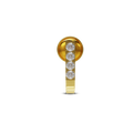 22K Four Stone J Type Nose Pin