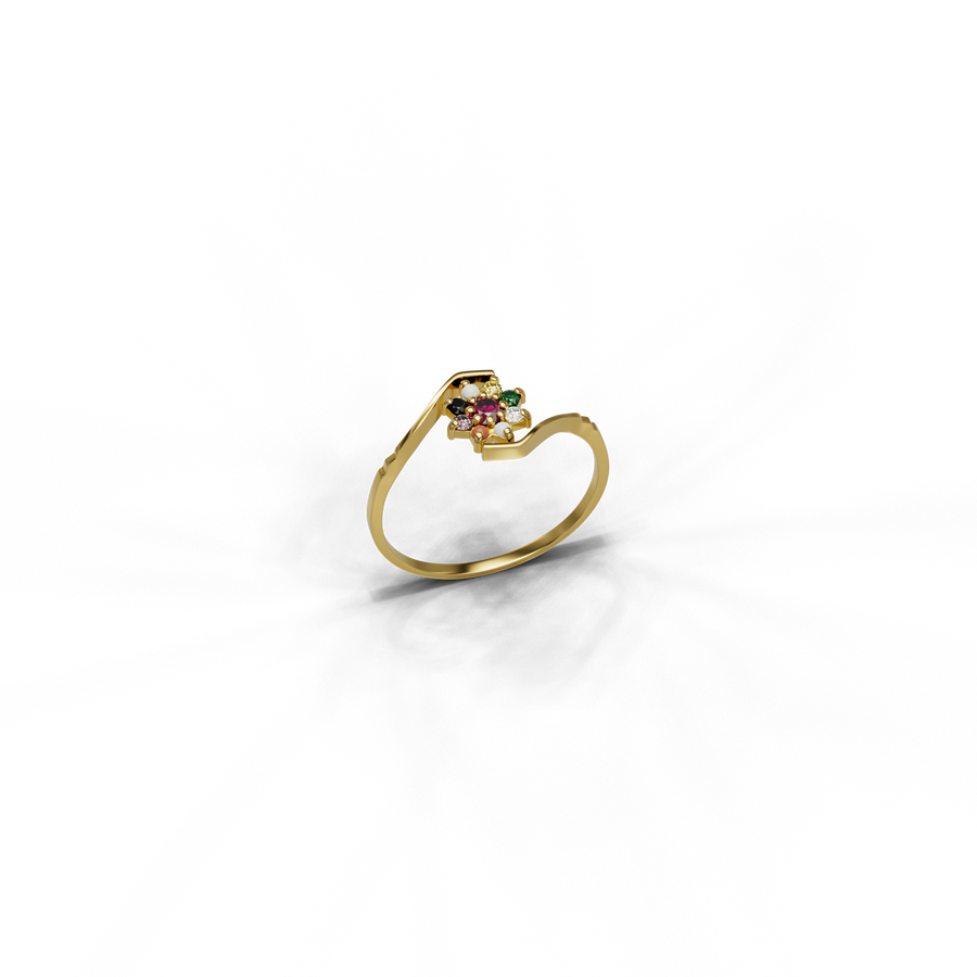 22K Navaratna 9 Gold Ring