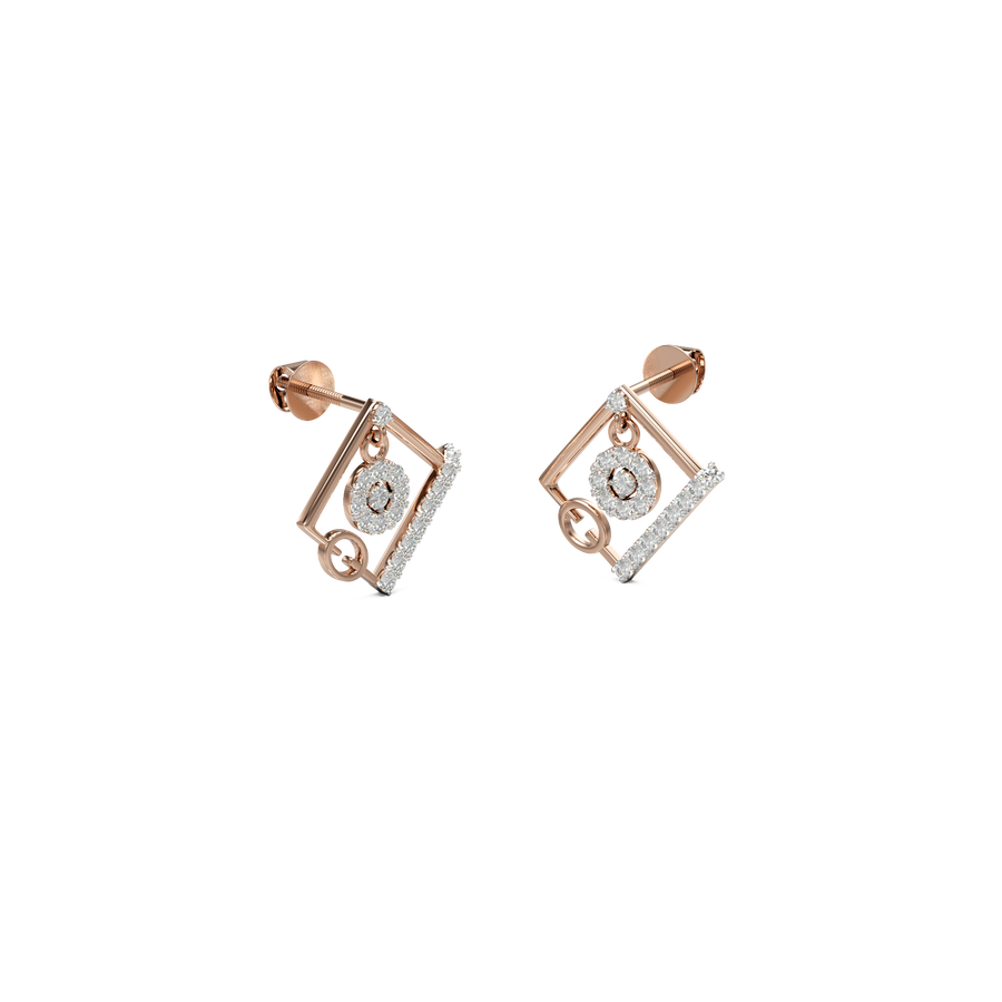 18K Chahak Daimond Gold Earring