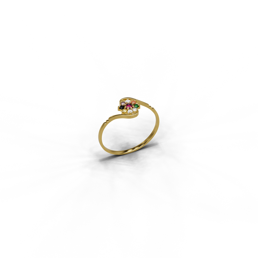 22K Navaratna 7 Gold Ring