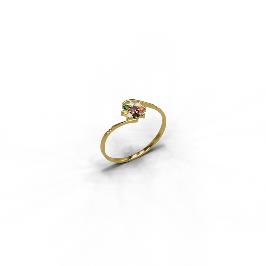 22K Navaratna 8 Gold Ring