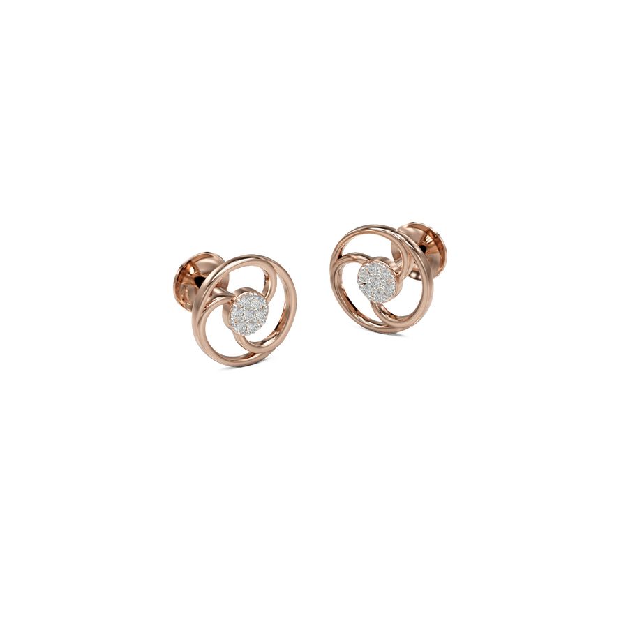 18K Zain Diamond Gold Earring