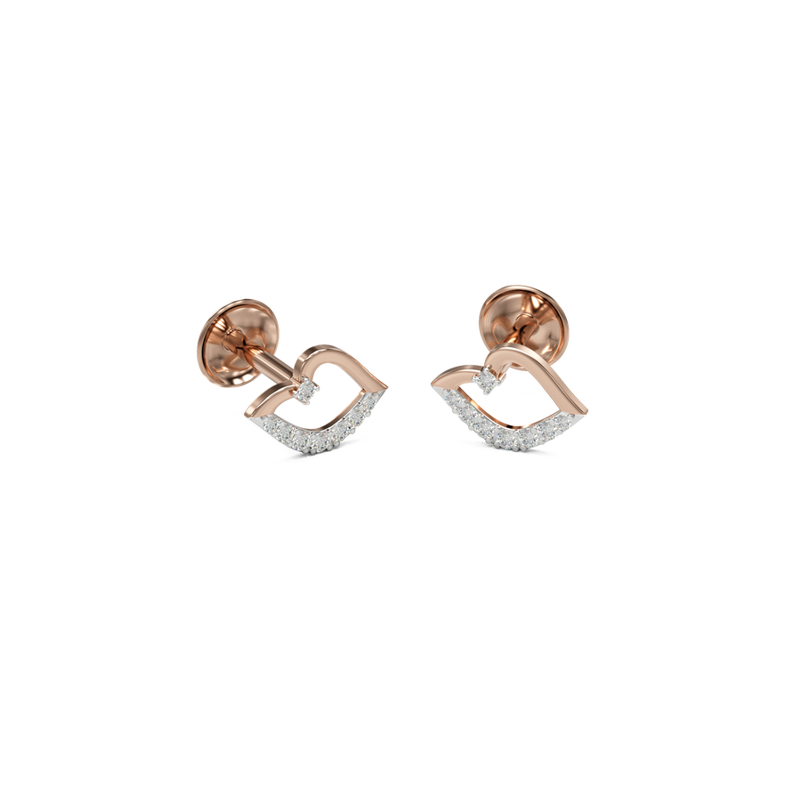 18K Ganga Daimond Gold Earring