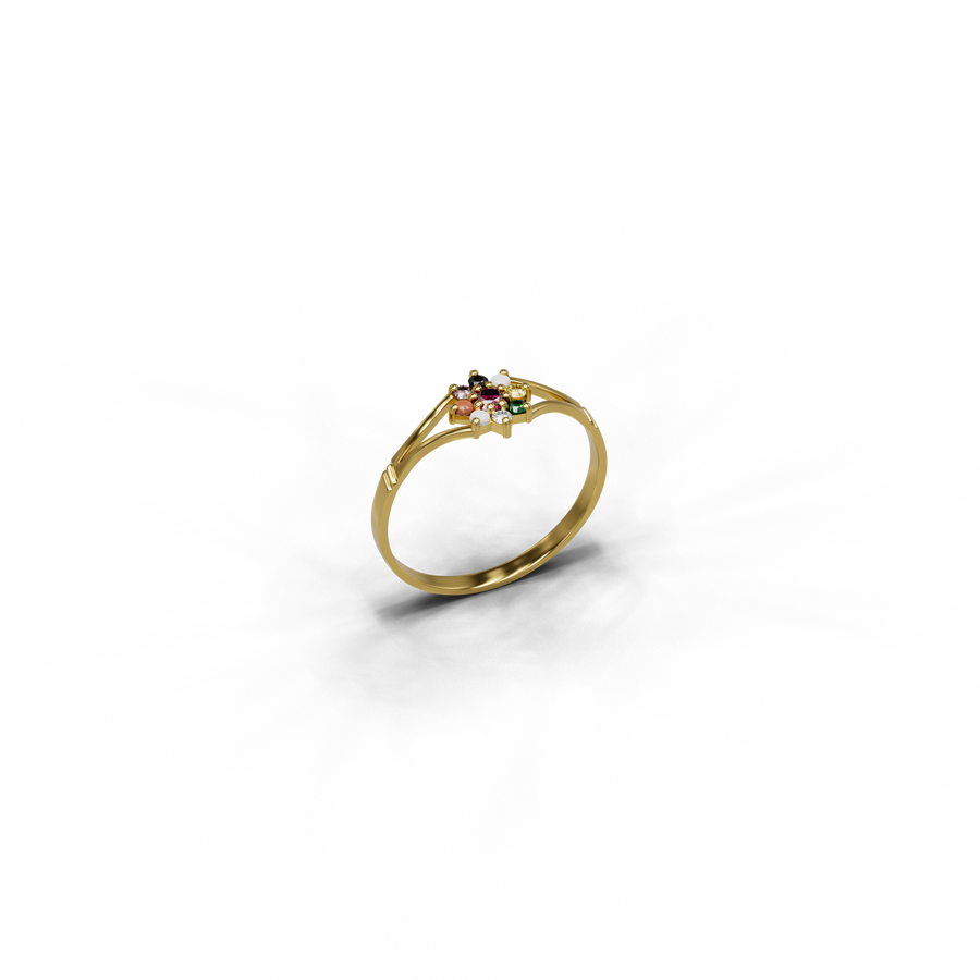22KT NAVARATNA 4 GOLD RING