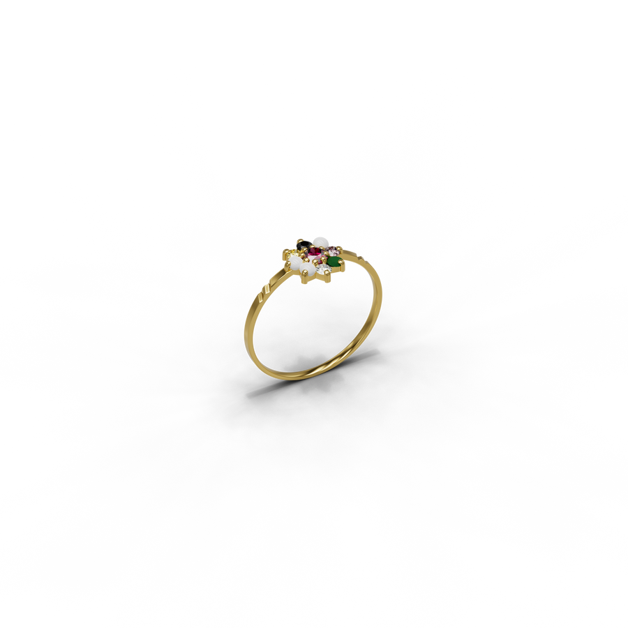22K Navaratna 5 Gold Ring