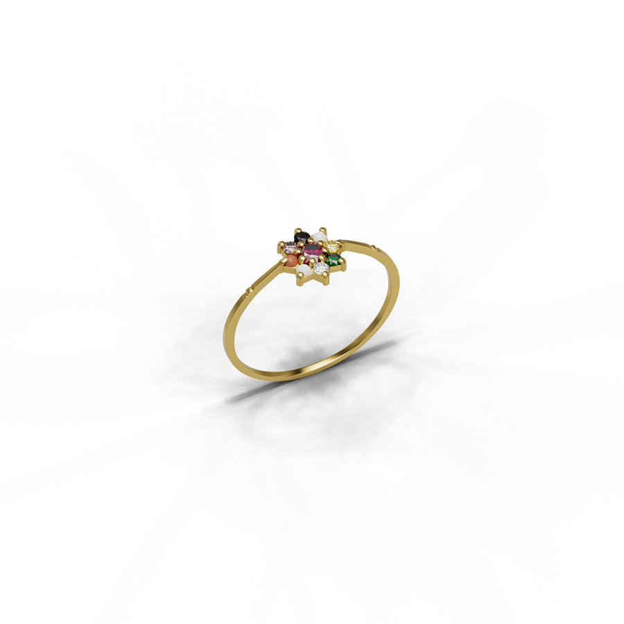 22K Navaratna 6 Gold Ring