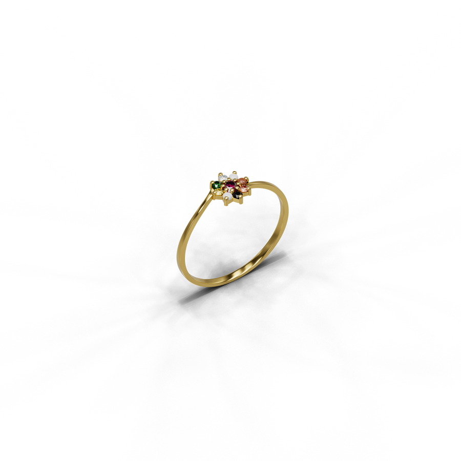 22K Navaratna 10 Gold Ring