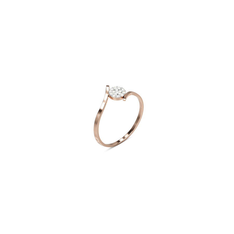 18K Prathik Diamond Gold Ring