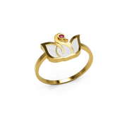 22K Swan Gold Ring