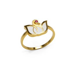 22K Swan Gold Ring