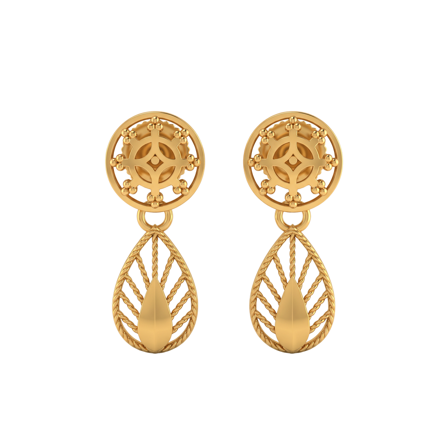 22K Willow Gold Earring