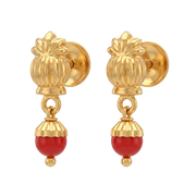 22K Coral Gold Earring