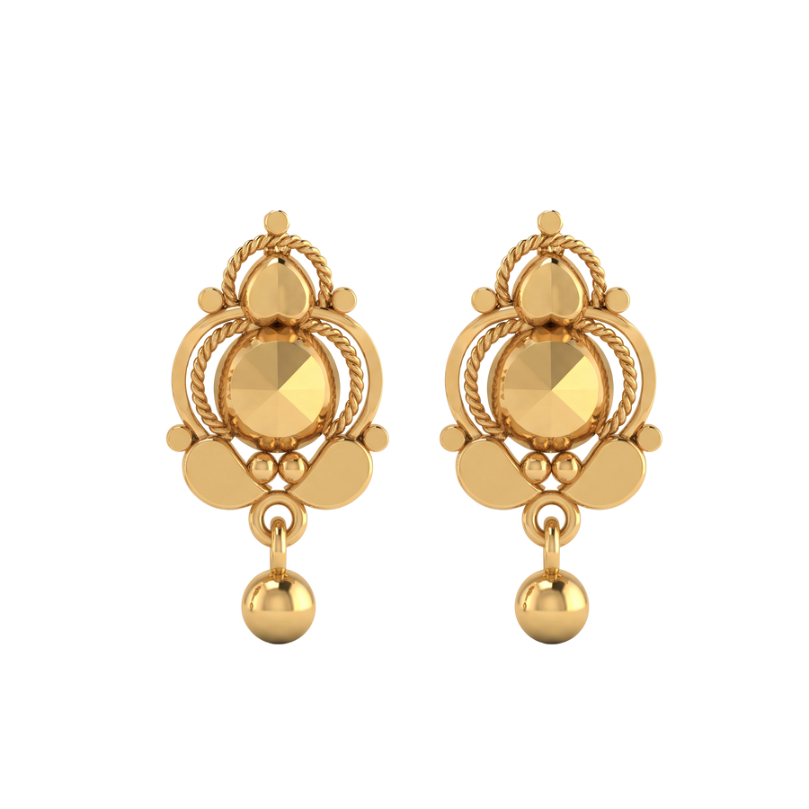 22K Aksa Gold Earring