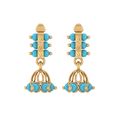 22K Blue Biliton Gold Earring