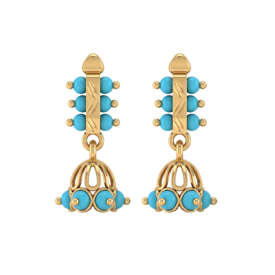 22K Blue Biliton Gold Earring