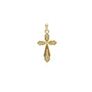 22K White Stone Cross Pendant