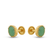 22K Green Emerald Gold Earring