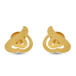 22K Heart Gold Earring
