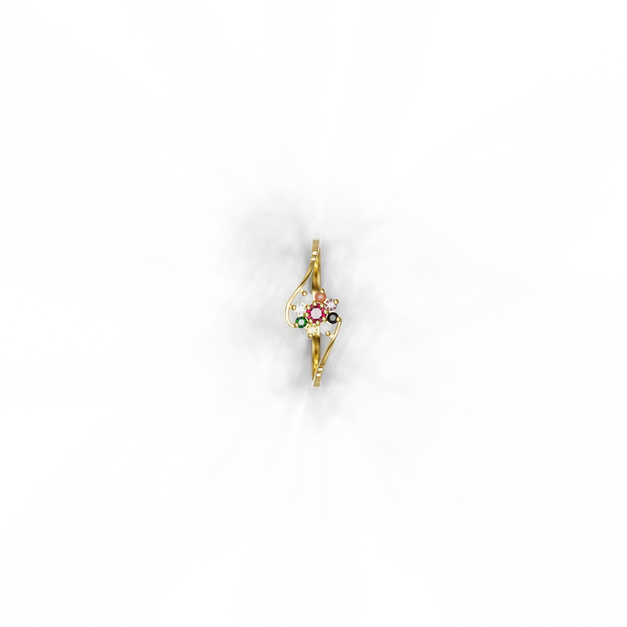 22K Navaratna 8 Gold Ring