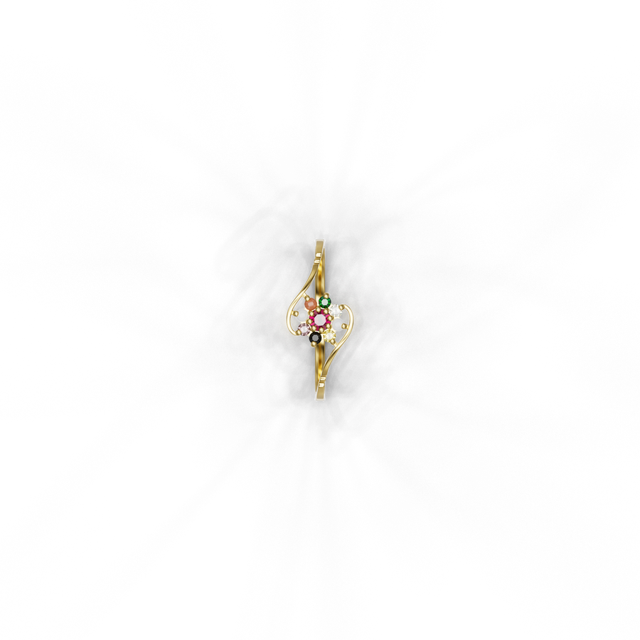 22K Navaratna 7 Gold Ring