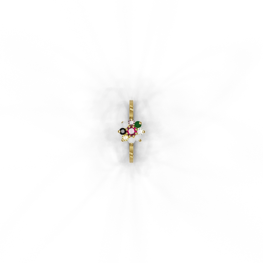 22K Navaratna 5 Gold Ring