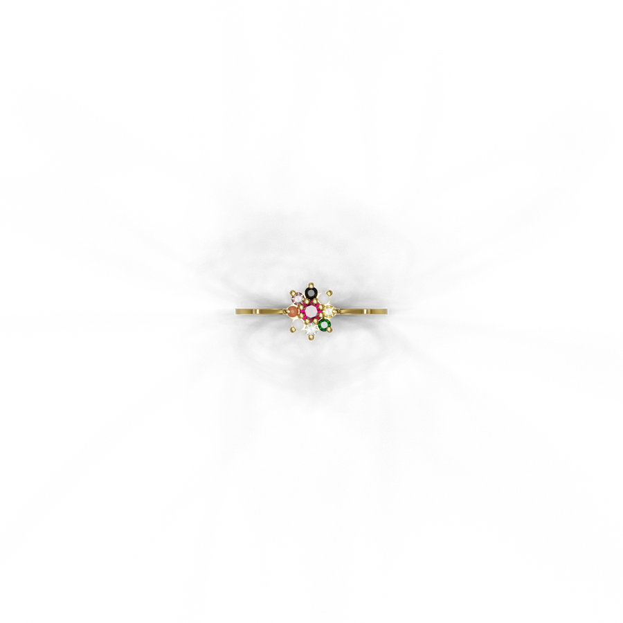 22K Navaratna 6 Gold Ring