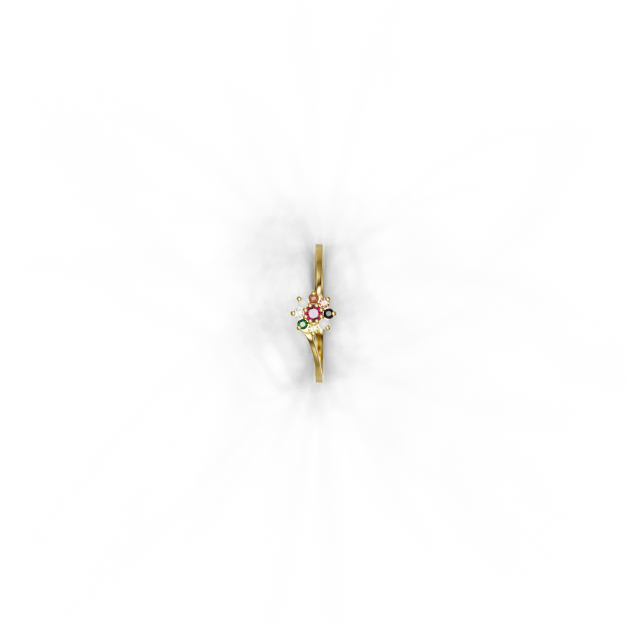 22K Navaratna 10 Gold Ring