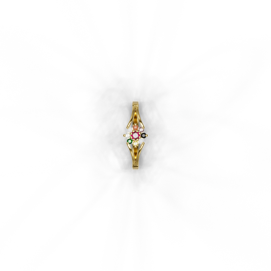 22KT NAVARATNA 4 GOLD RING
