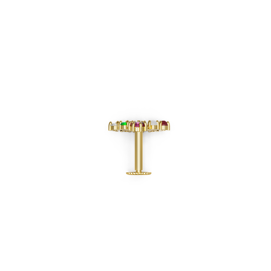 22K Manoa Navaratna Gold Nose Stud