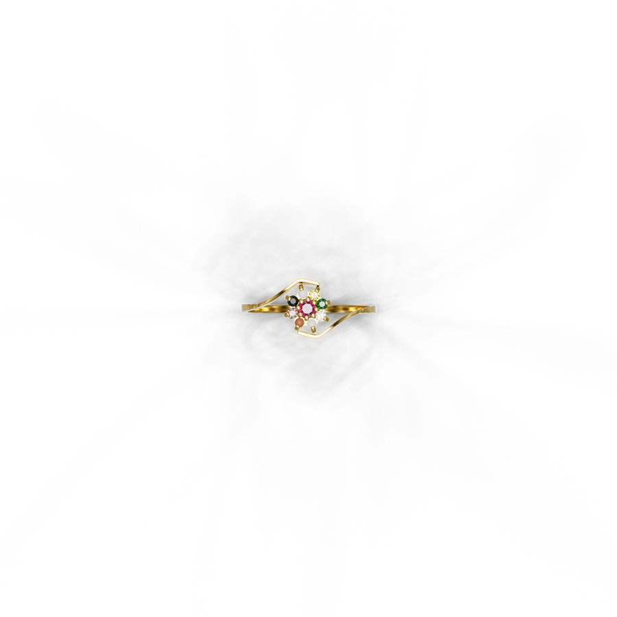 22K Navaratna 9 Gold Ring