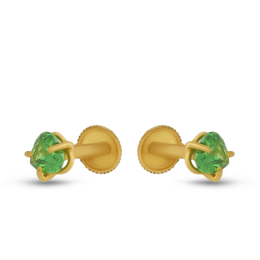22K Green Single Stone Gold Earring