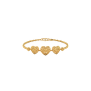 22K Heart Gold Bracelet