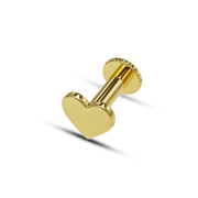22K Heart Gold Nose Stud