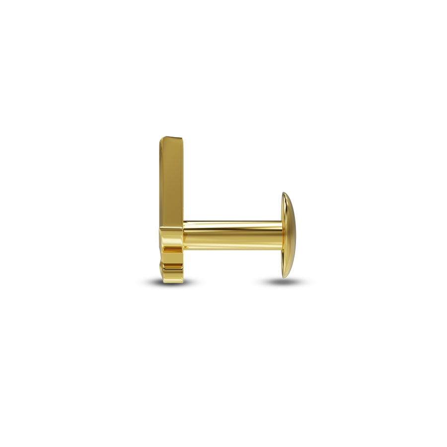 22K Sword Gold Nose Stud