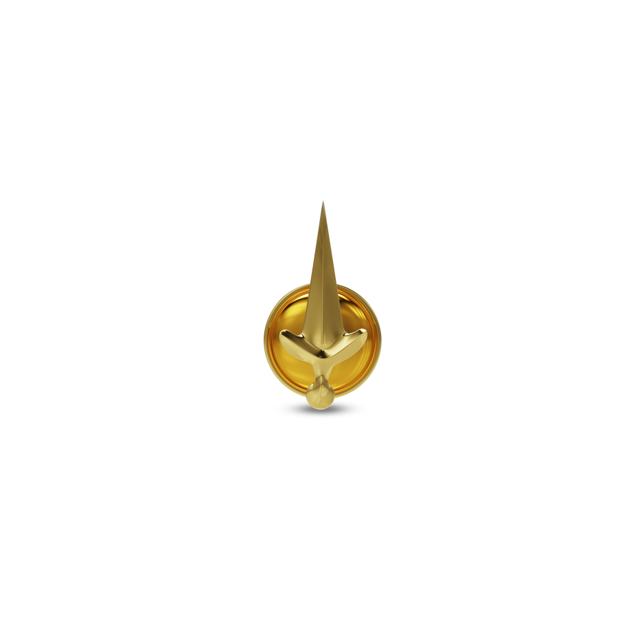 22K Sword Gold Nose Stud
