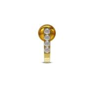 22K Four Stone J Type Nose Pin