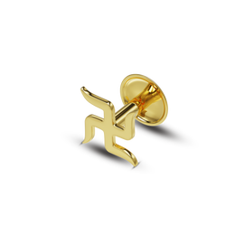 22K Swastik Gold Nose Stud