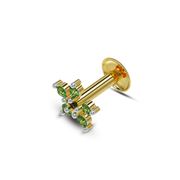 22K Green Stone Gold Nose Stud