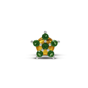 22K Green Stone Gold Nose Stud