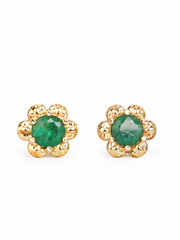 22K Emerald Gold Earring