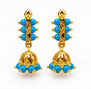 22K Blue Biliton Gold Earring