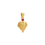 22K Leaf-Shaped Gold Pendent