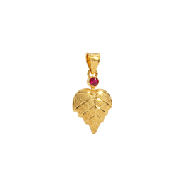22K Leaf-Shaped Gold Pendent