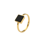 22K Black Square Gold Ring
