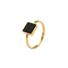 22K Black Square Gold Ring
