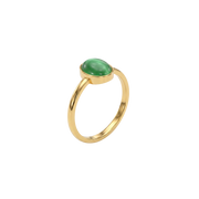 22K Glass Emerald Gold Ring