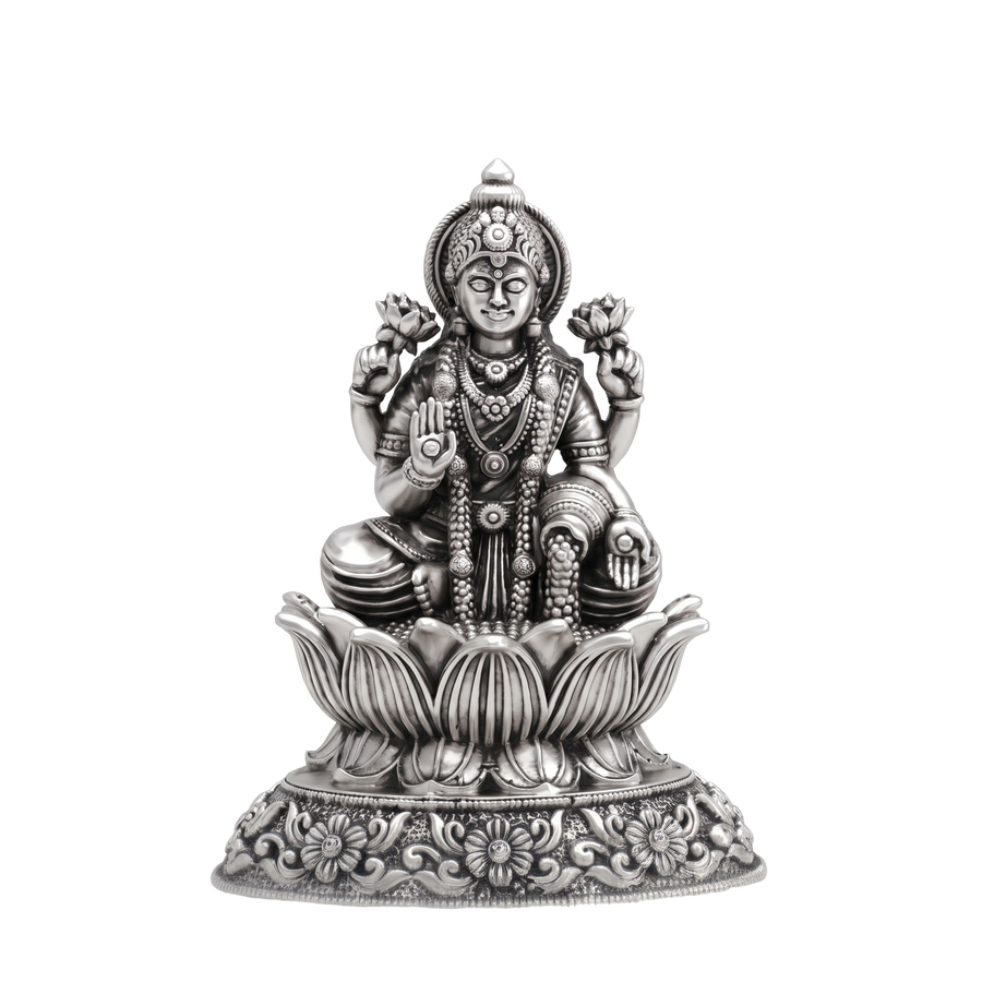 Antique Silver Goddess Maha Lekshmi Idol