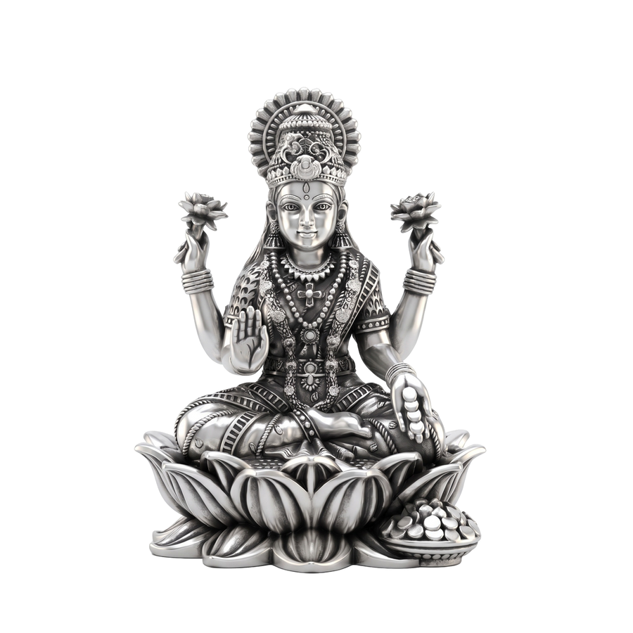 Antique Silver Goddess Lekshmi Idol