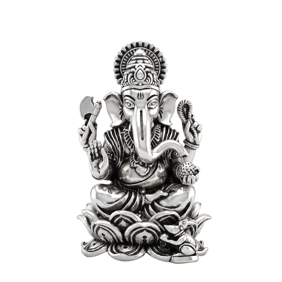 Antique Silver Goddess Ganesha Idol