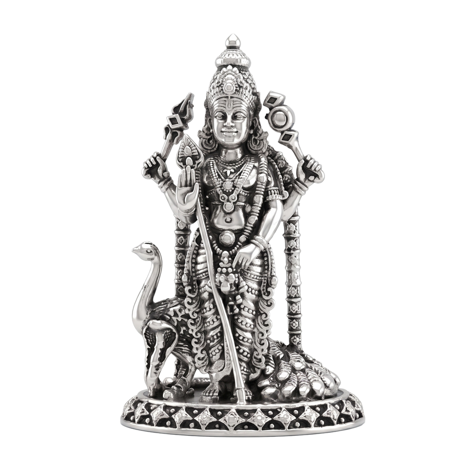 Antique Silver Goddess Kartikeya Idol